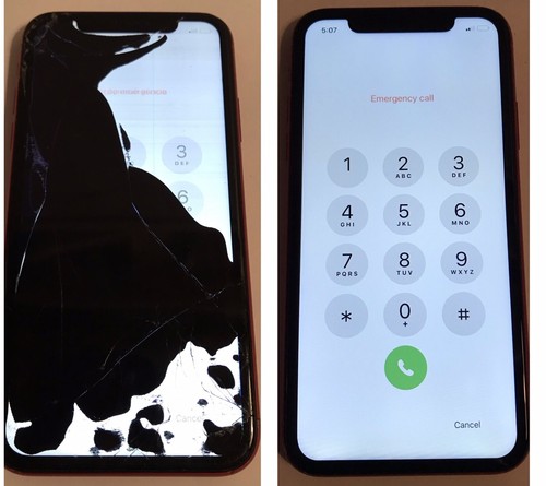 Apple iphone cracked glass - iphone, xr